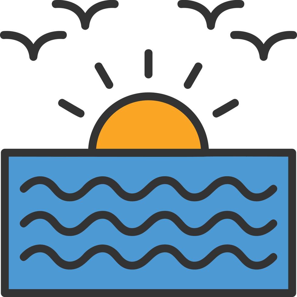 Sunrise Line Filled Icon vector