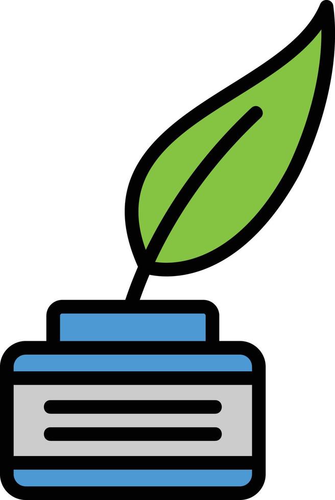 Feather Pen Line Filled Icon vector