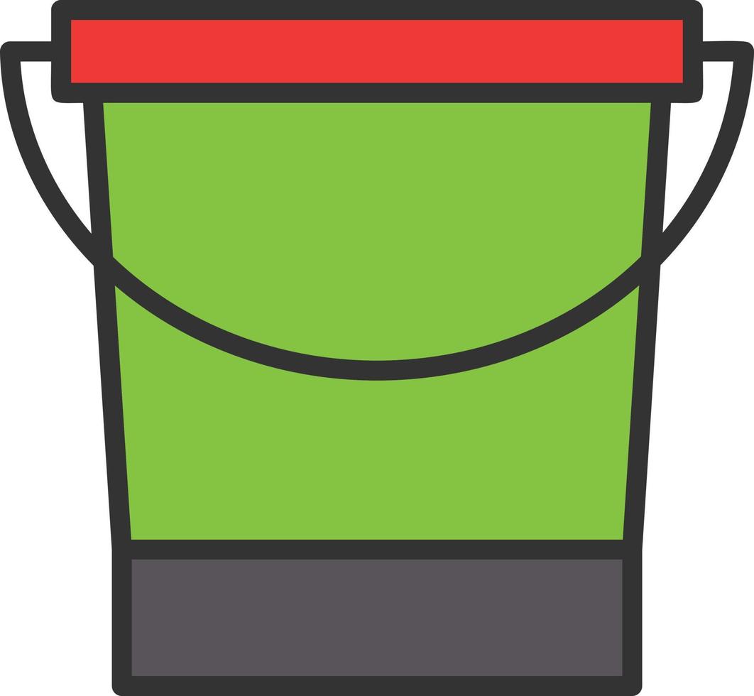 Water Bucket Line Filled Icon vector