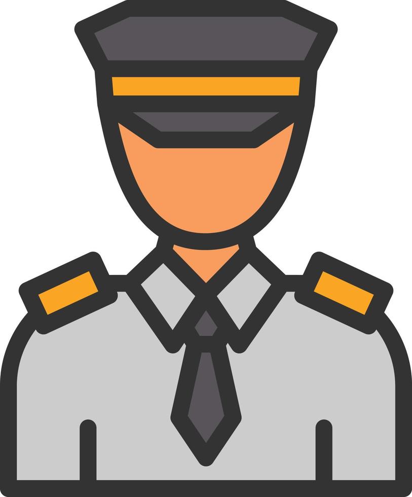 Pilot Line Filled Icon vector