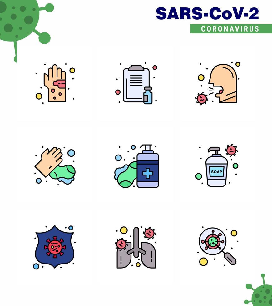 conjunto de iconos de prevención de coronavirus 2019ncov covid19 jabón enfermo enfermedad médica covid coronavirus viral 2019nov elementos de diseño de vector de enfermedad