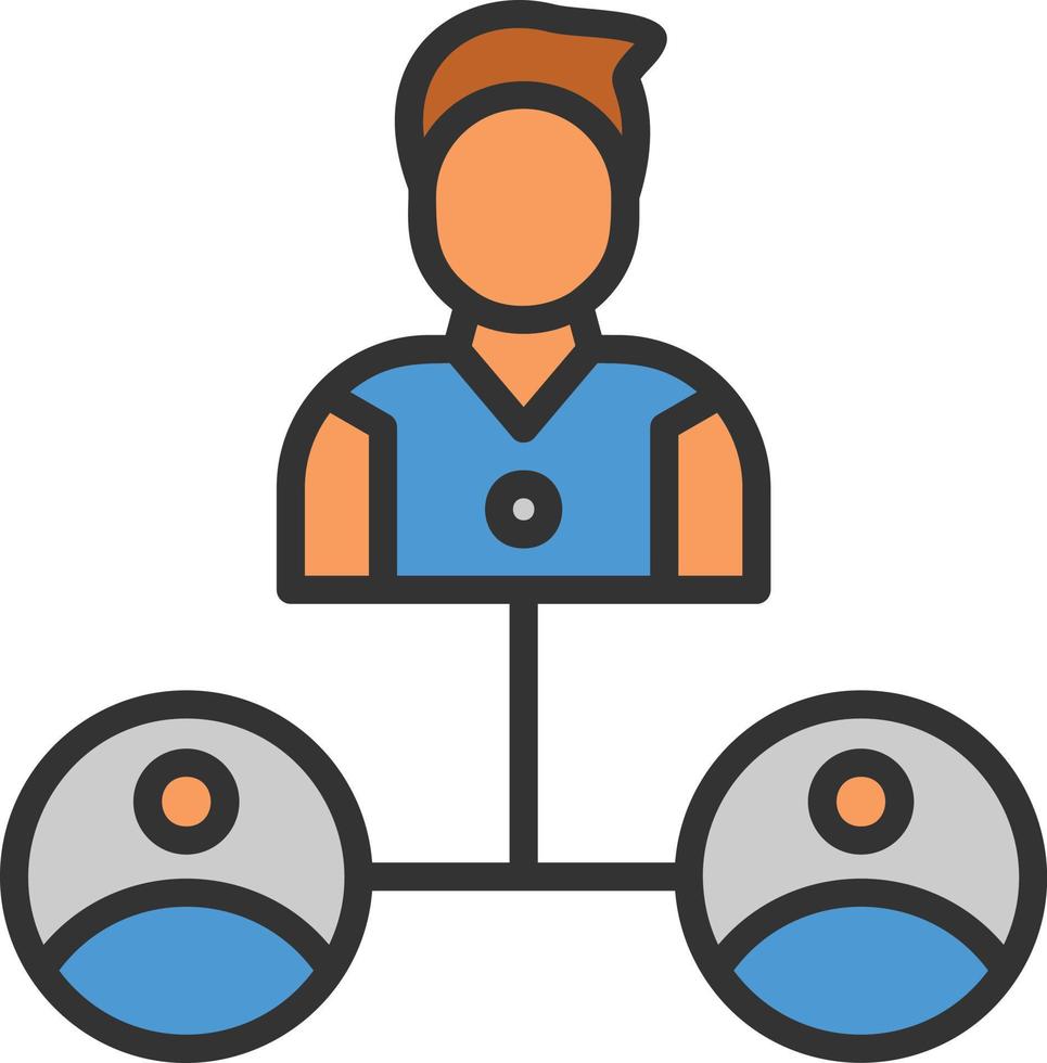 Delegate Line Filled Icon vector