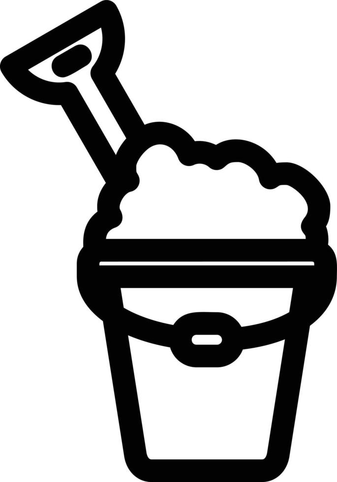 Sand Bucket Line Icon vector