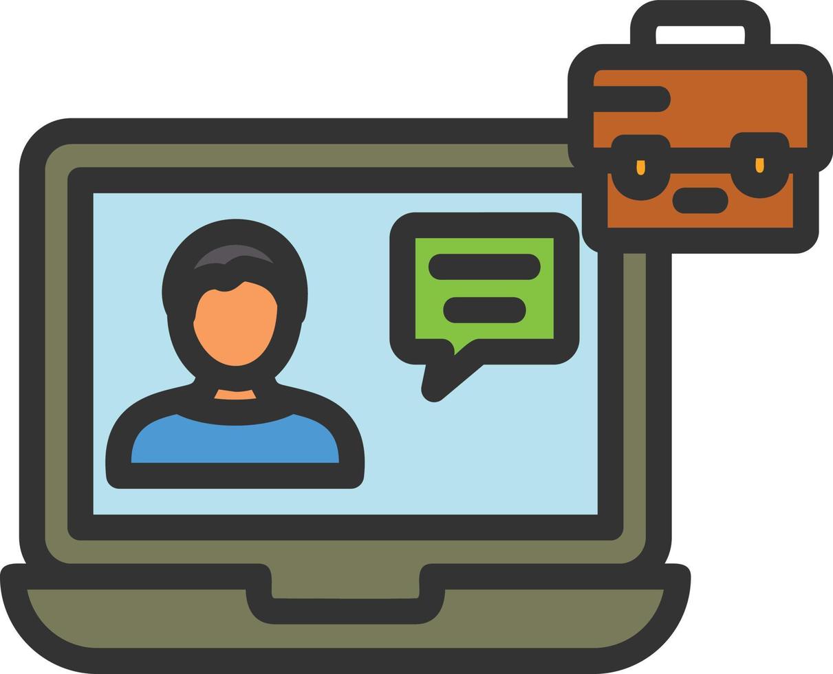 Business Chat Line Filled Icon vector