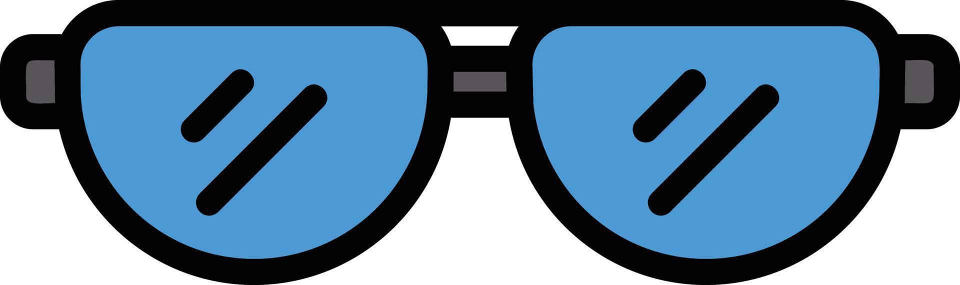 icono lleno de línea de gafas de sol vector