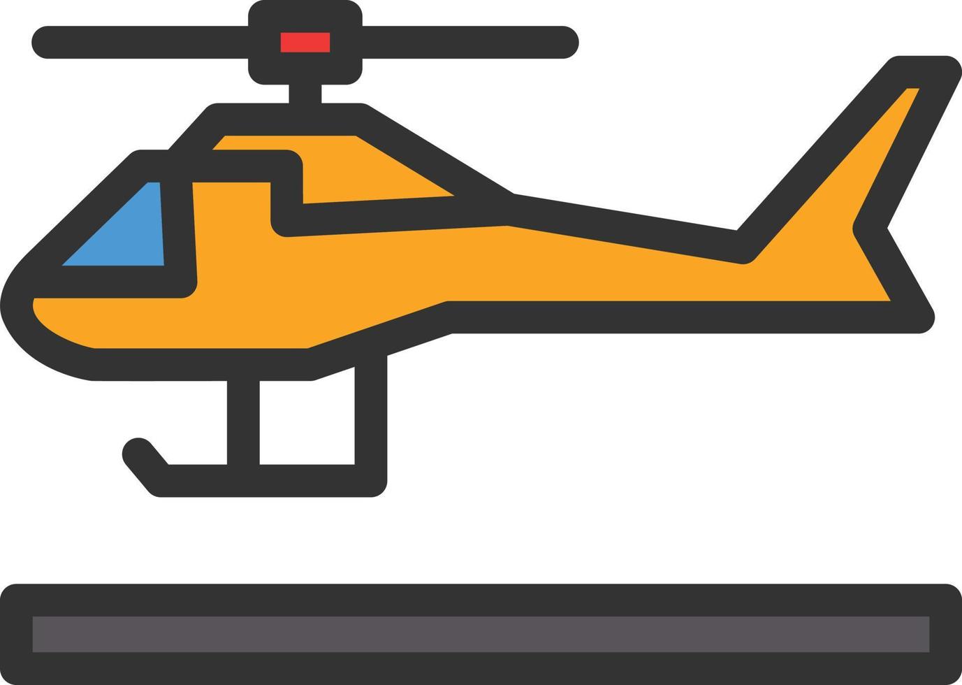 icono lleno de línea de helicóptero vector