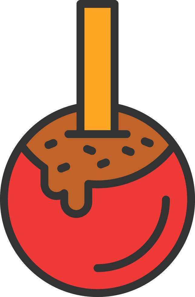 Caramel Apple Line Filled Icon vector