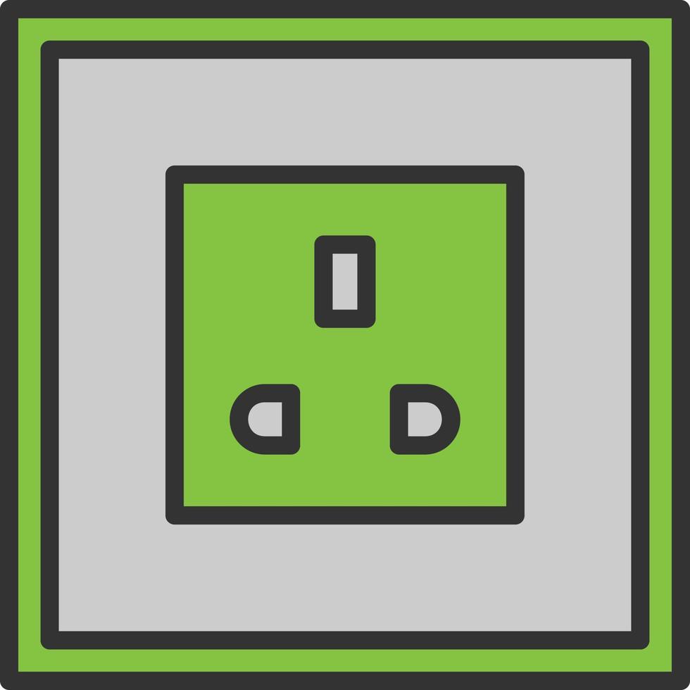 Power Socket Line Filled Icon vector