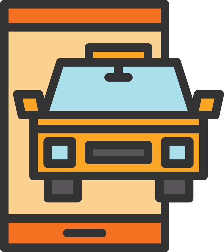 Taxi Line Filled Icon vector