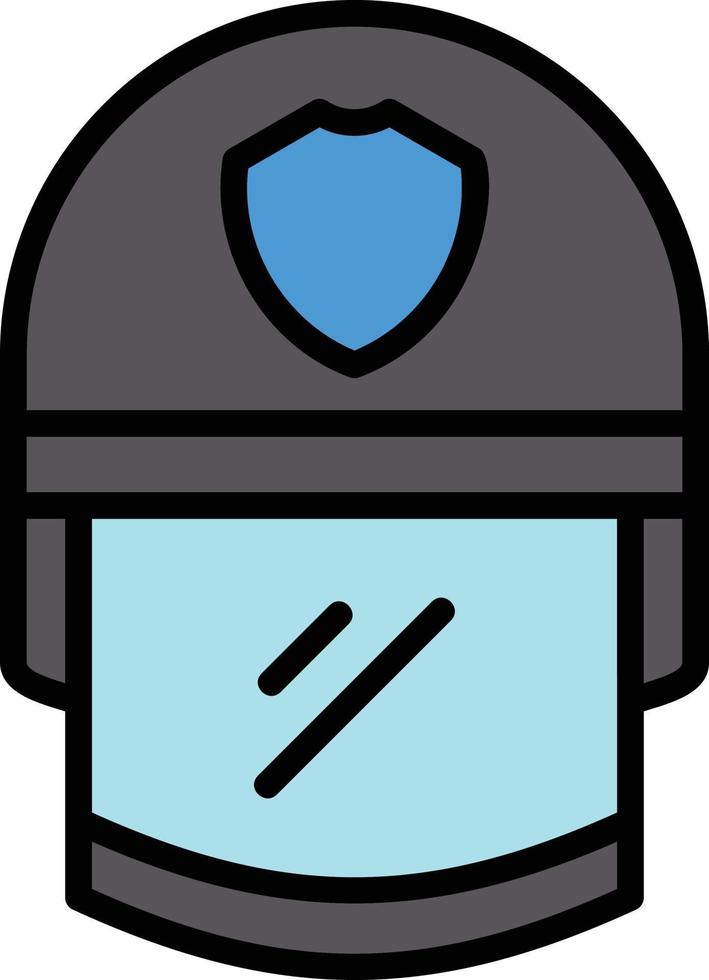 Police Helmet Line Filled Icon vector