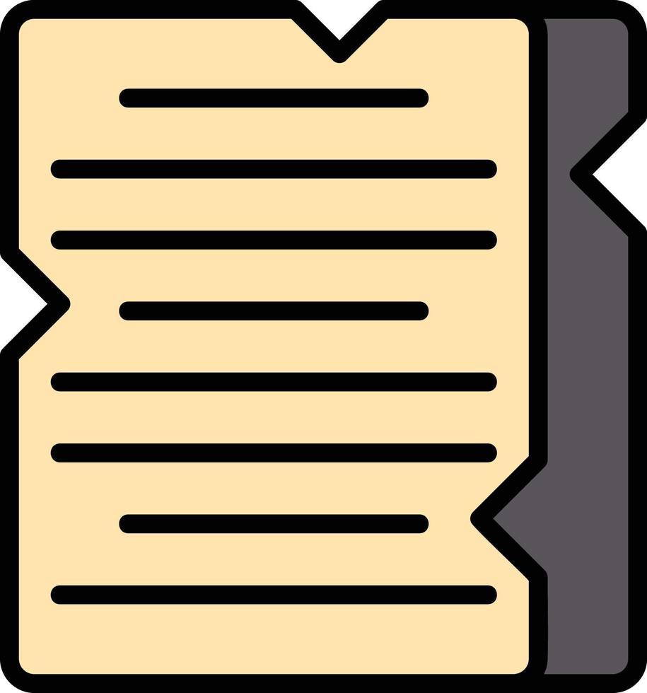 Old Paper Line Filled Icon vector