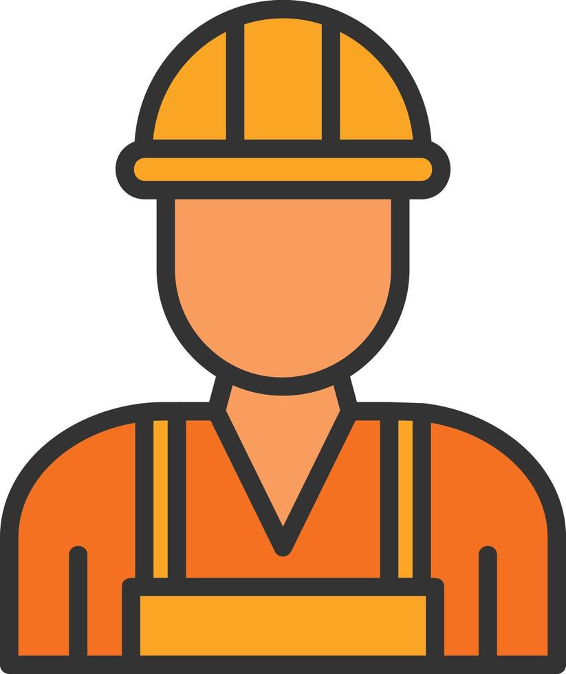 Worker Line Filled Icon vector