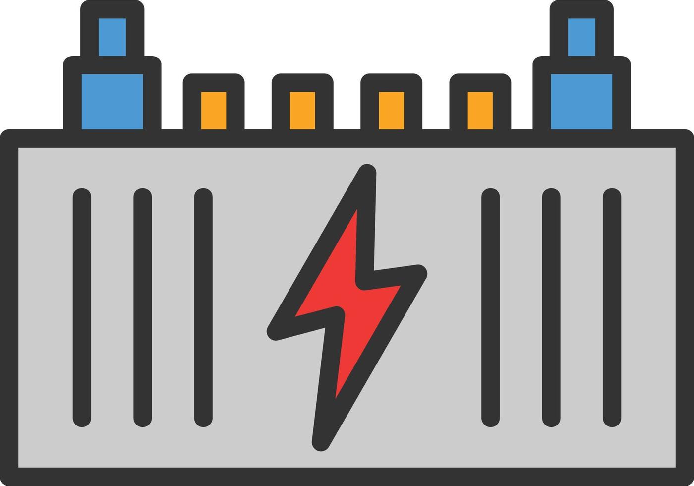 Battery Line Filled Icon vector