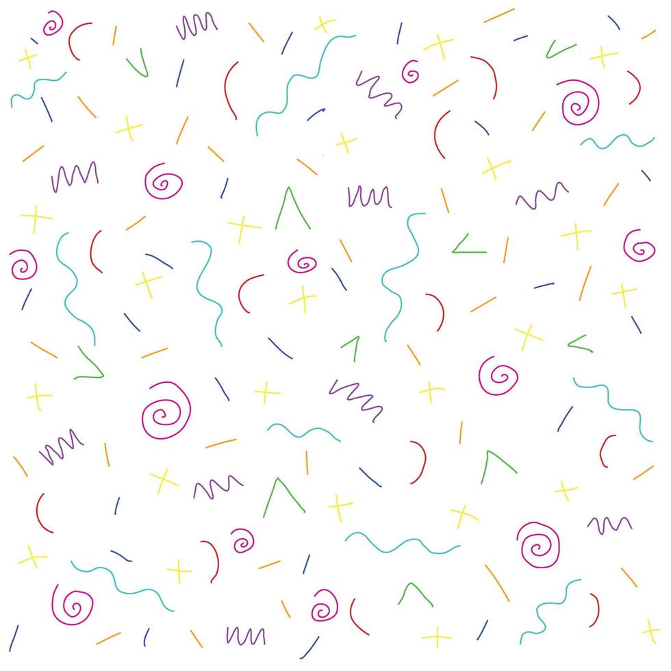 Set of shapes and lines. Colorful abstract lines vector