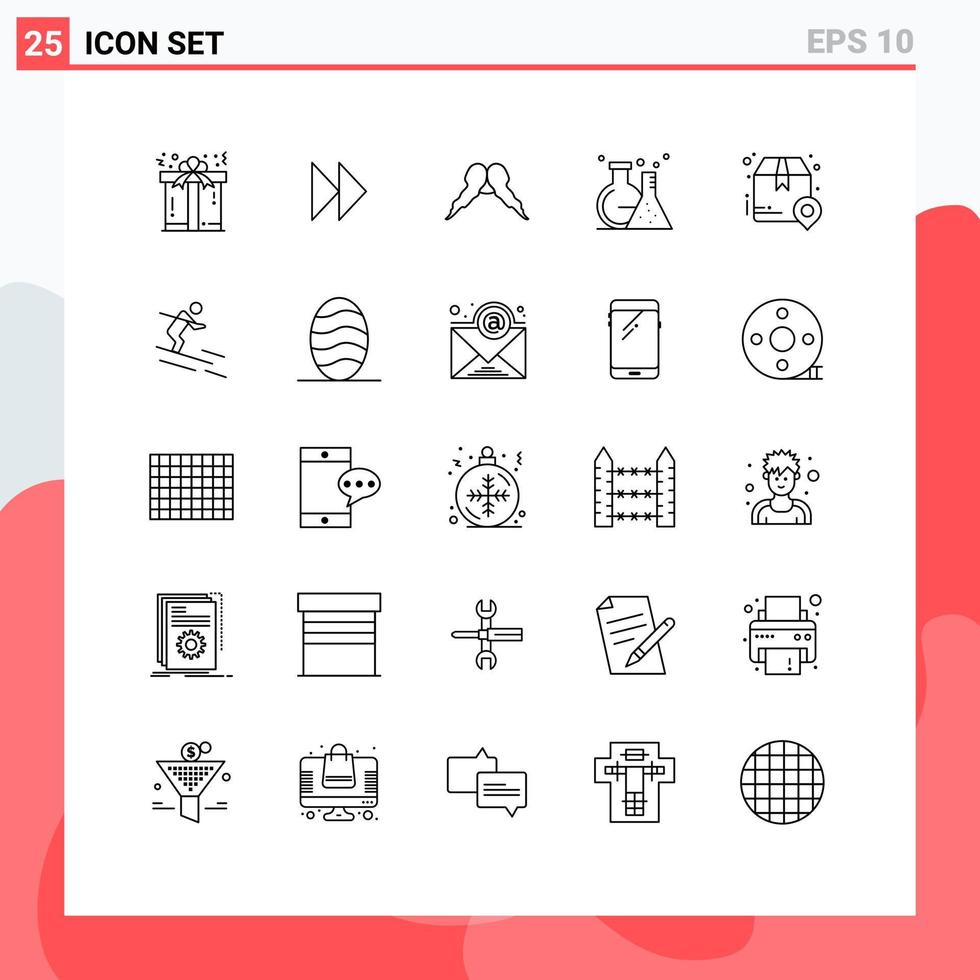 25 Creative Icons Modern Signs and Symbols of box tube moustache lab men Editable Vector Design Elements