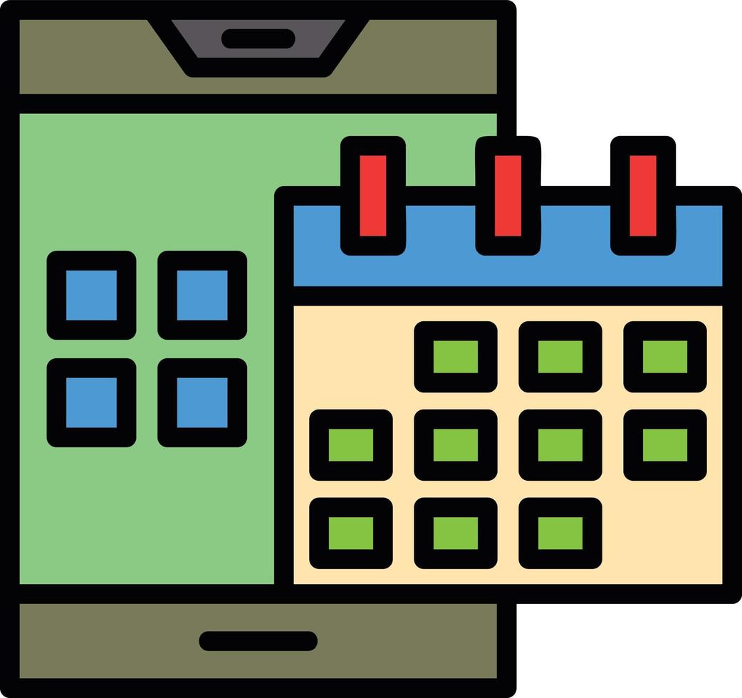 Mobile Application Line Filled Icon vector