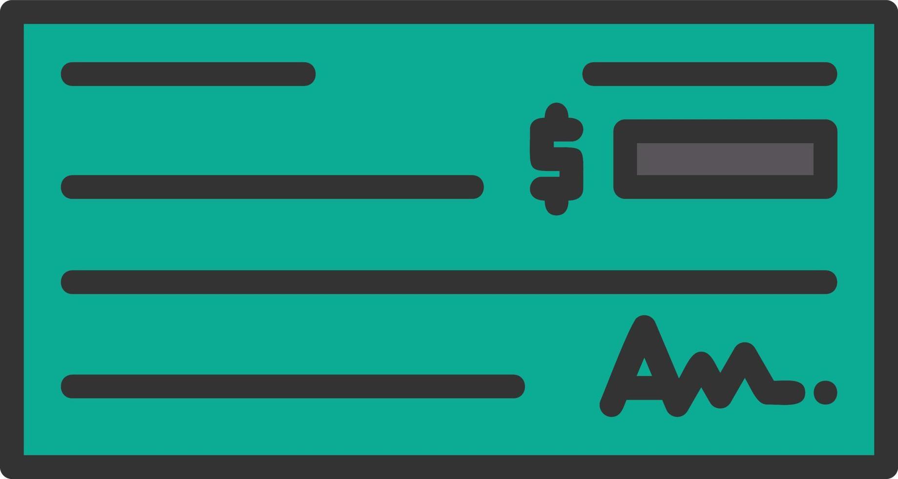 Bank Check Line Filled Icon vector