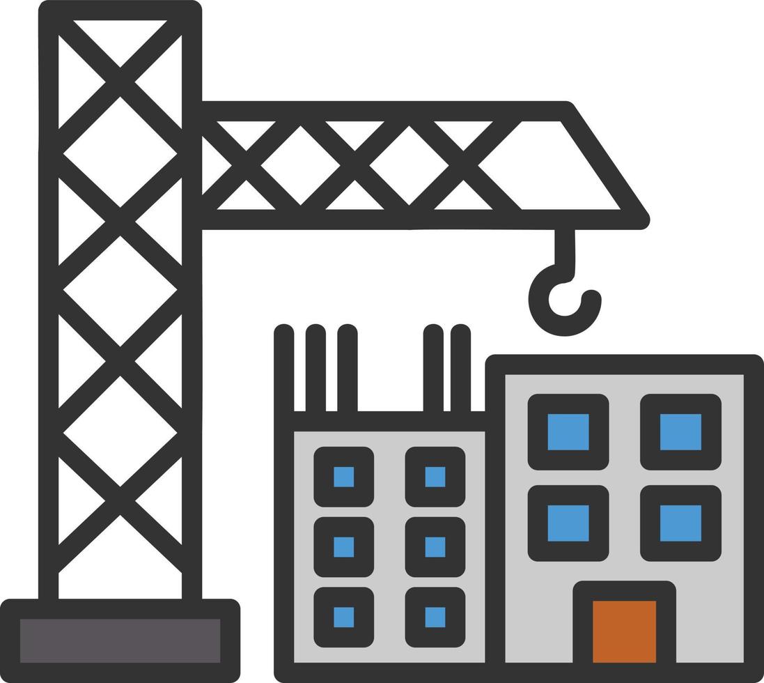 Construction Site Line Filled Icon vector