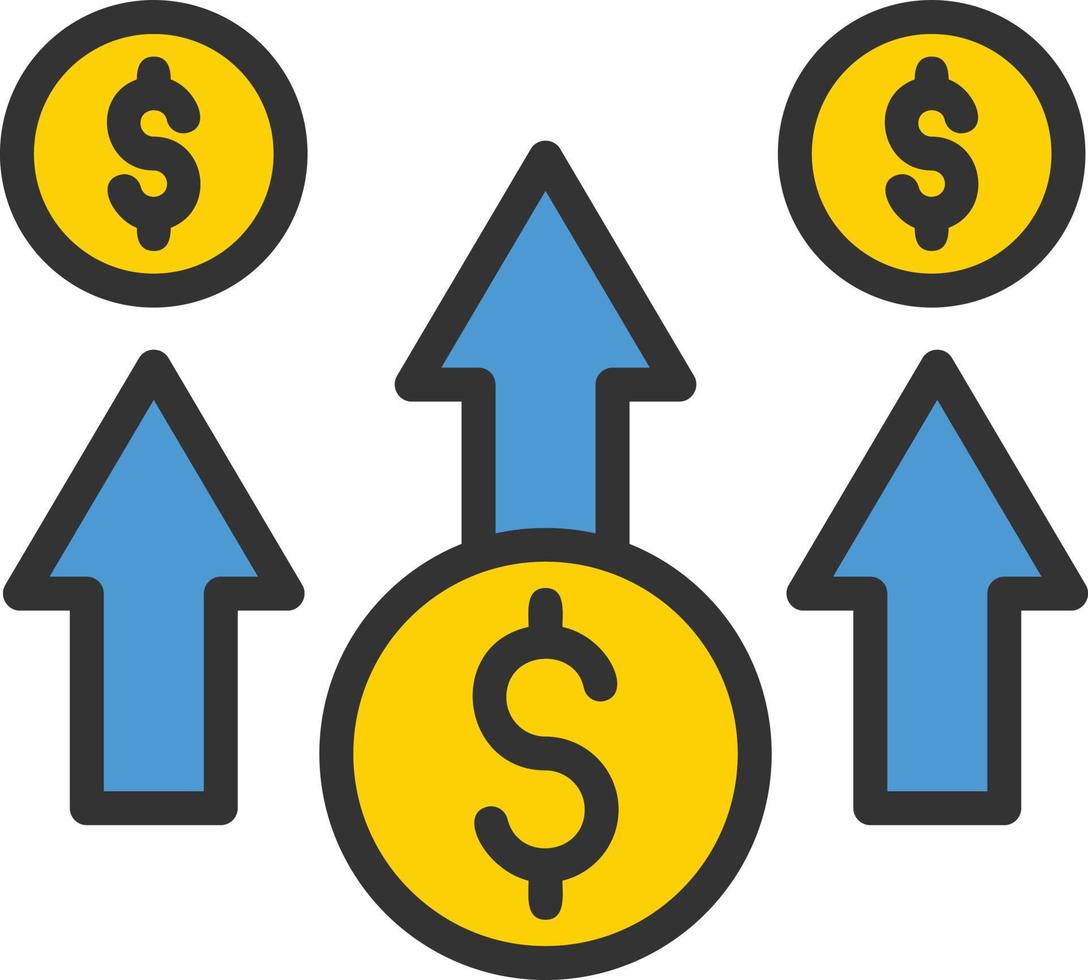 Cost Line Filled Icon vector