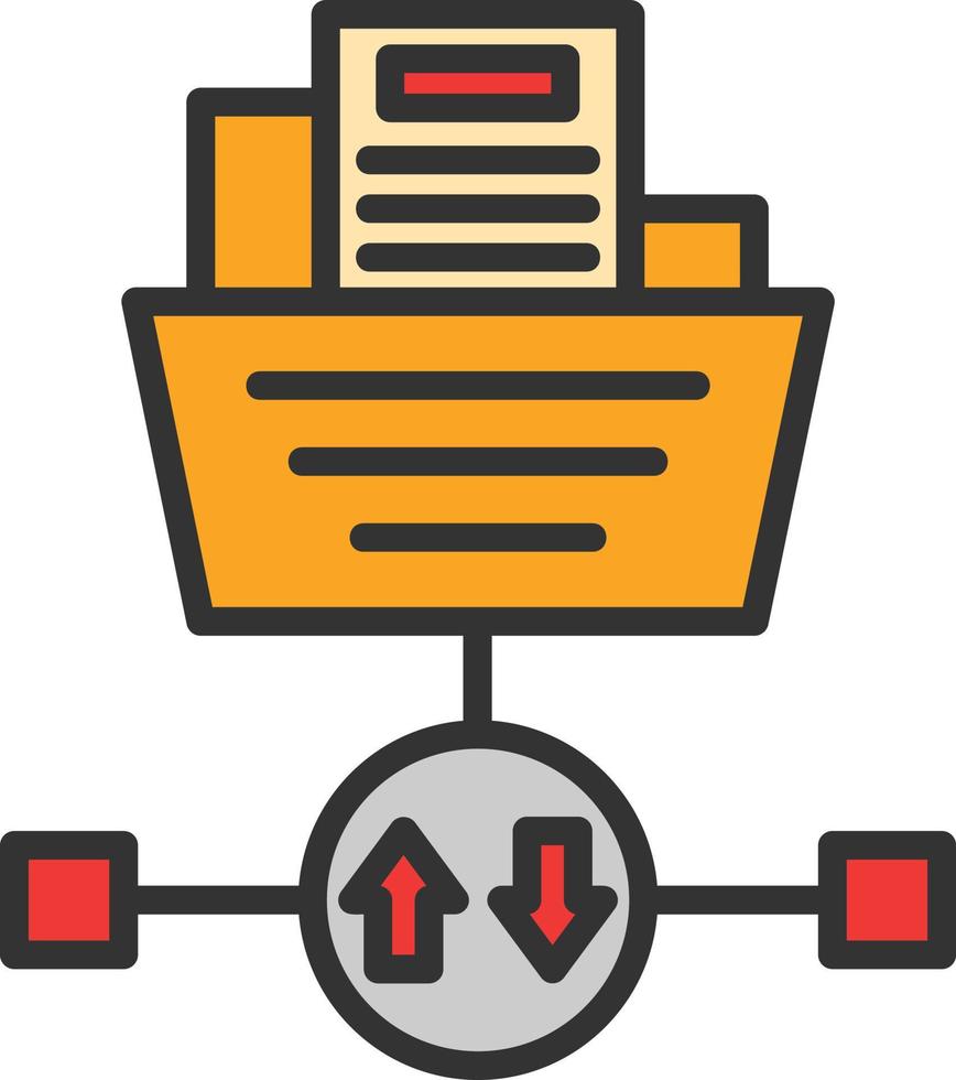 File Transfer Protocol Line Filled Icon vector