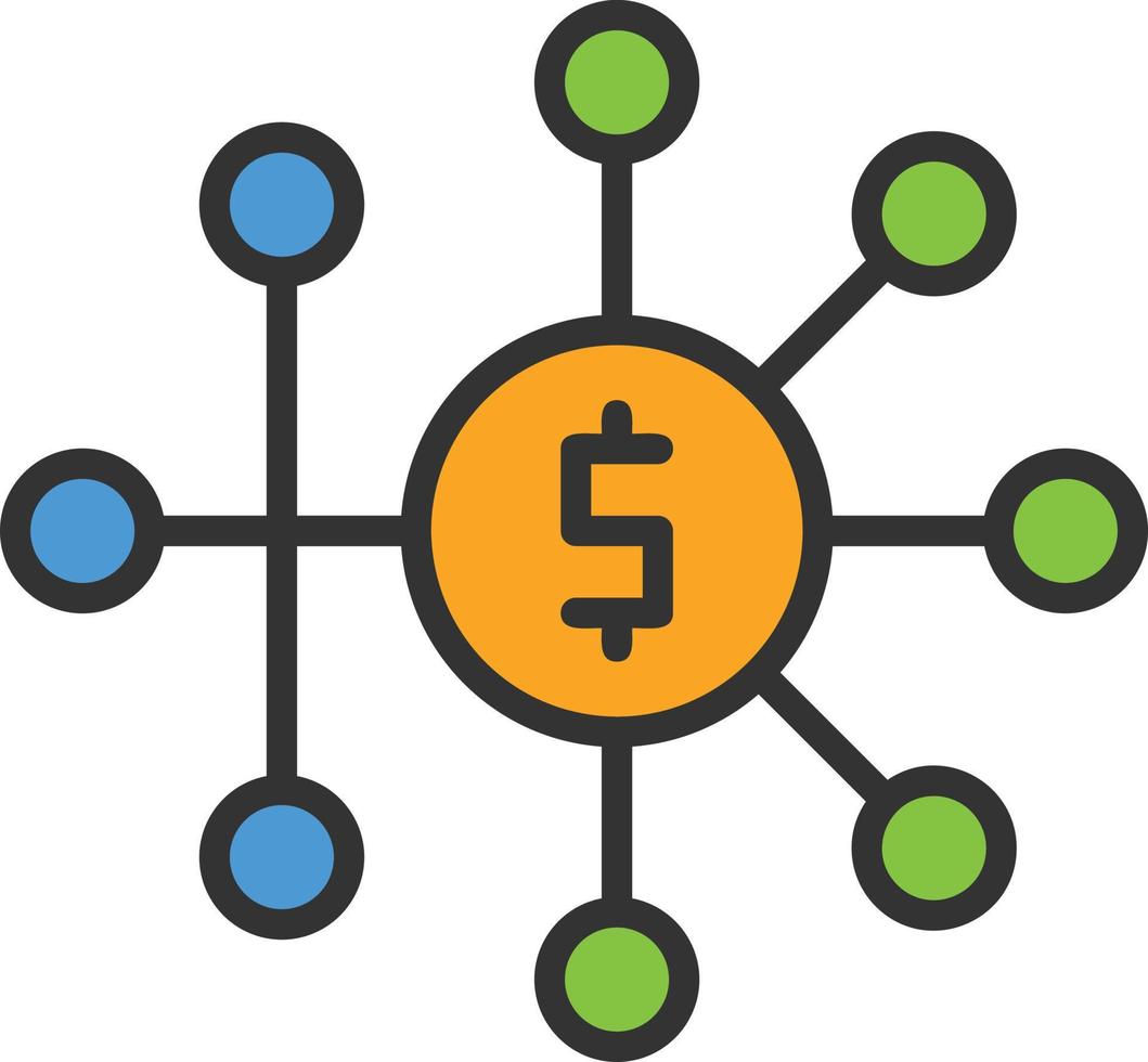 Diversification Line Filled Icon vector