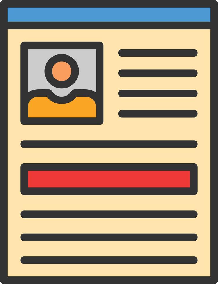 Curriculum Line Filled Icon vector