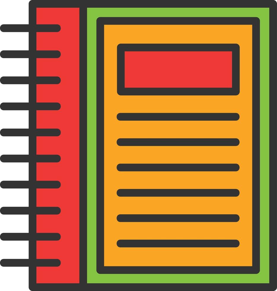 Notebook Line Filled Icon vector