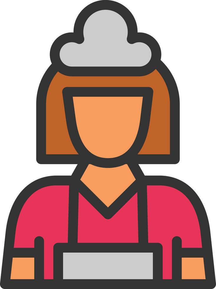 Maid Line Filled Icon vector