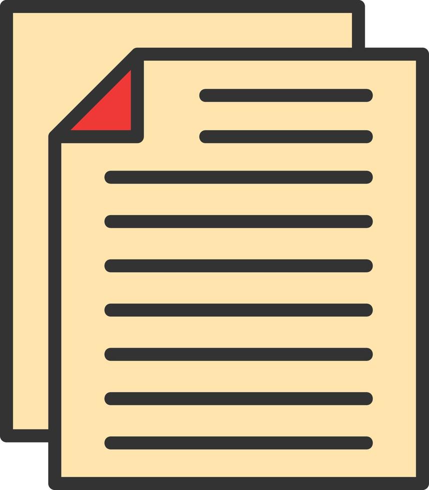 Document Line Filled Icon vector