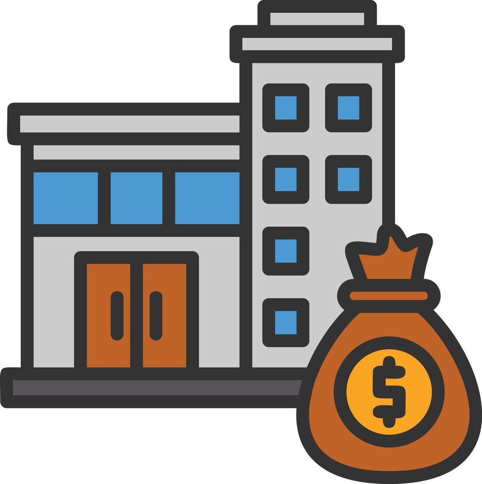 Capital Line Filled Icon vector
