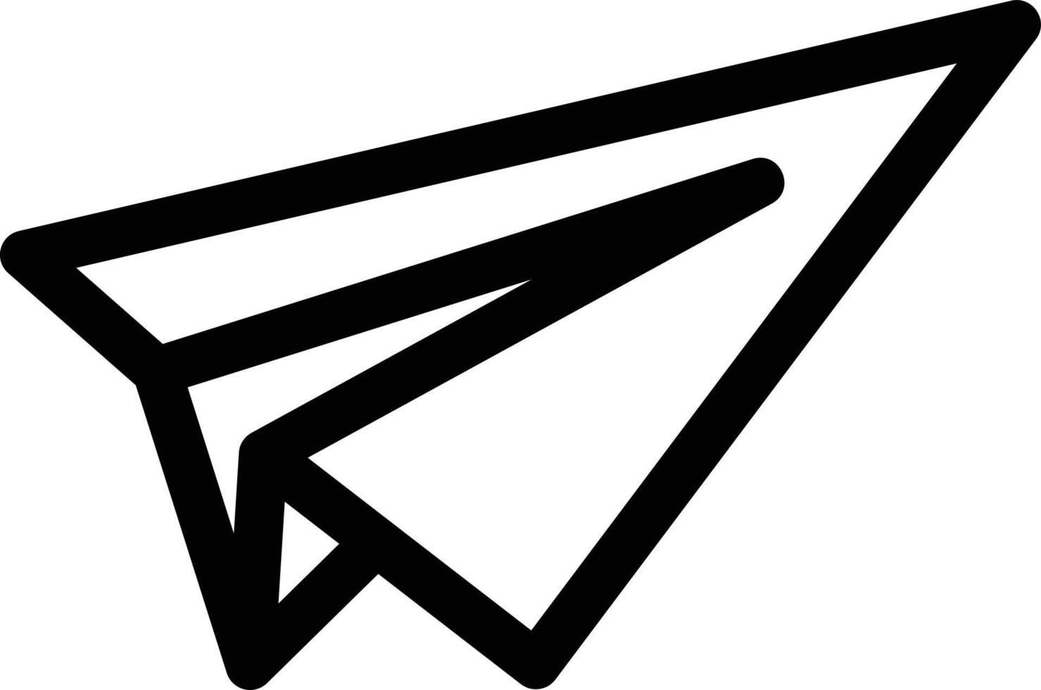 icono de línea de avión de papel vector