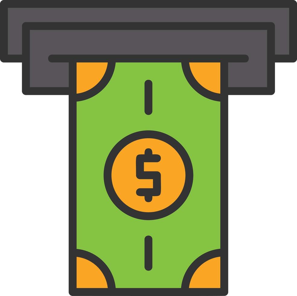 Money Withdrawal Line Filled Icon vector