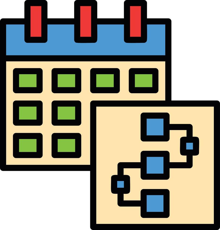 Plan Line Filled Icon vector