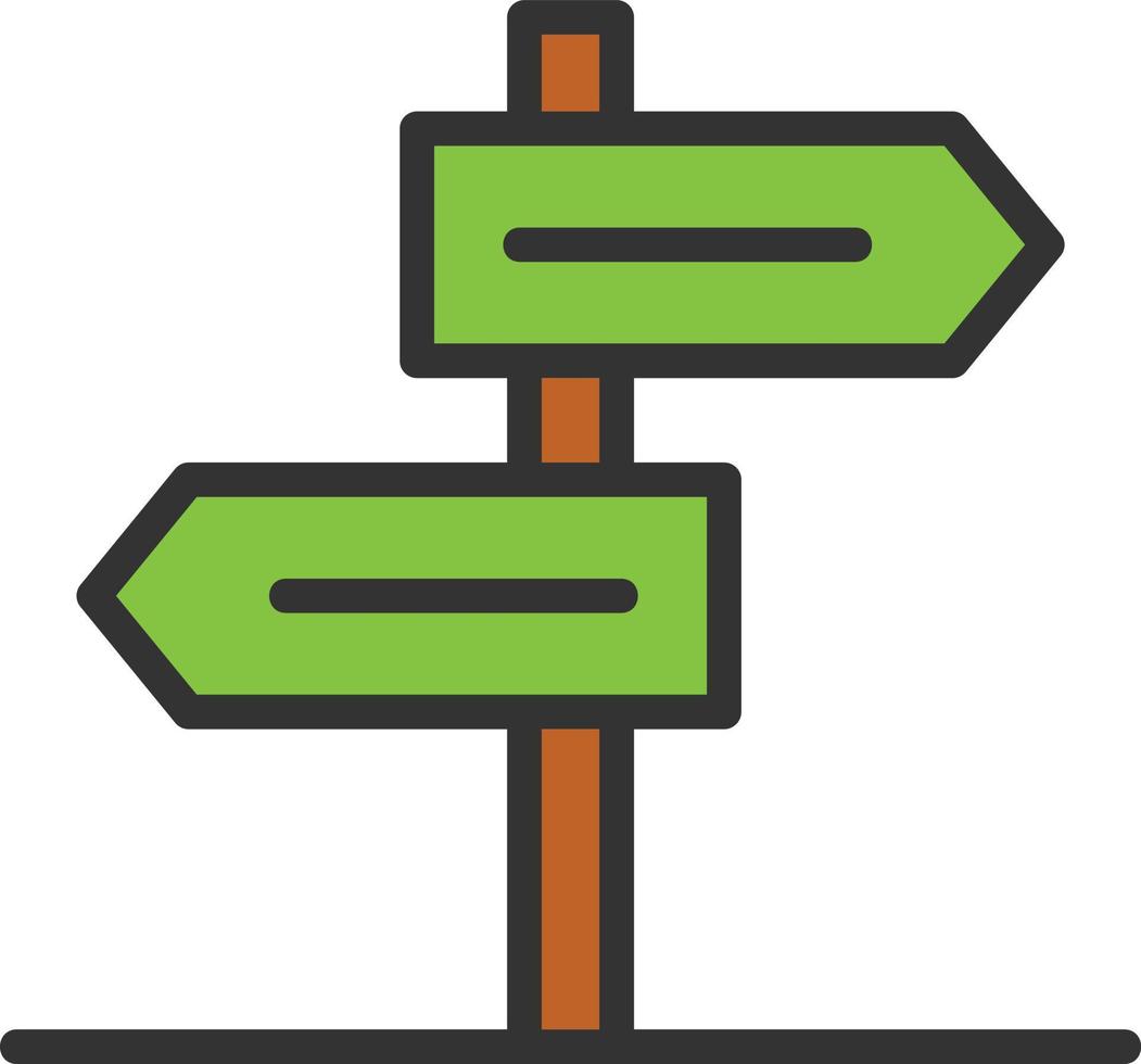 Direction Line Filled Icon vector