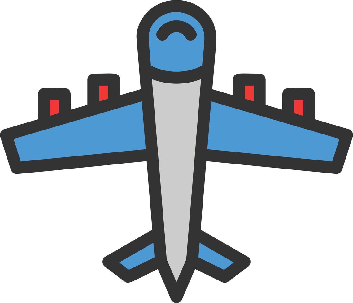 Airplane Line Filled Icon vector