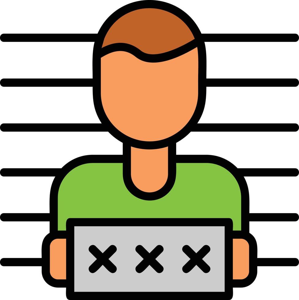 icono lleno de línea mugshot vector