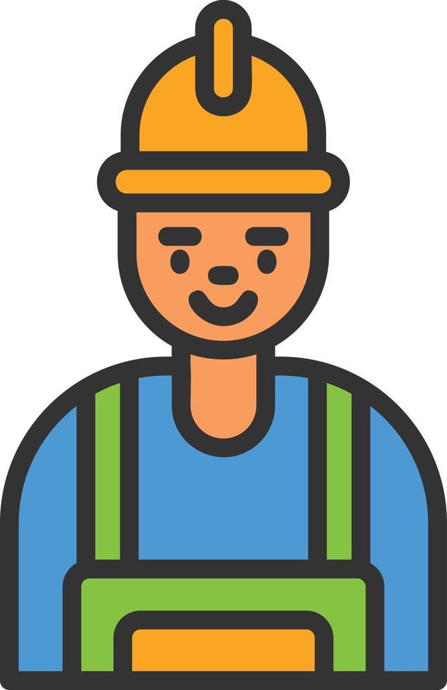 Builder Line Filled Icon vector