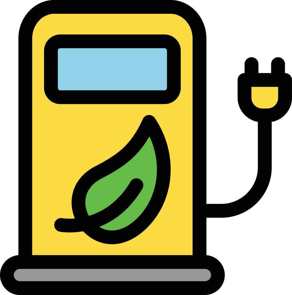 Eco Station Line Filled Icon vector