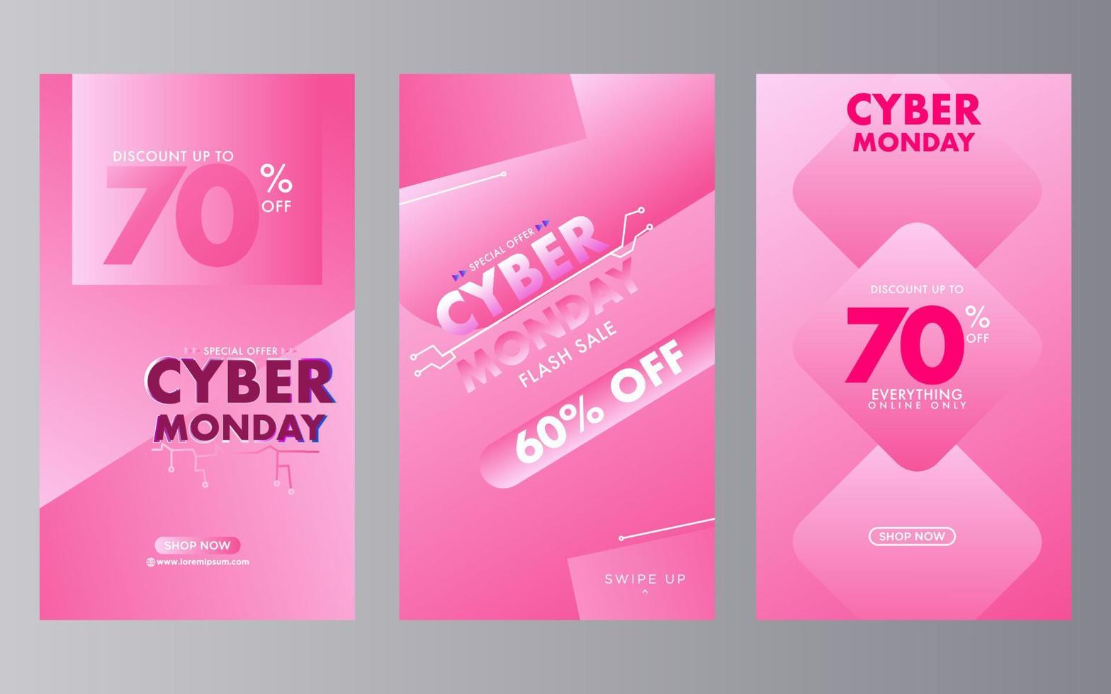 plantilla de publicación de redes sociales de cyber monday estilo futurista pro vector