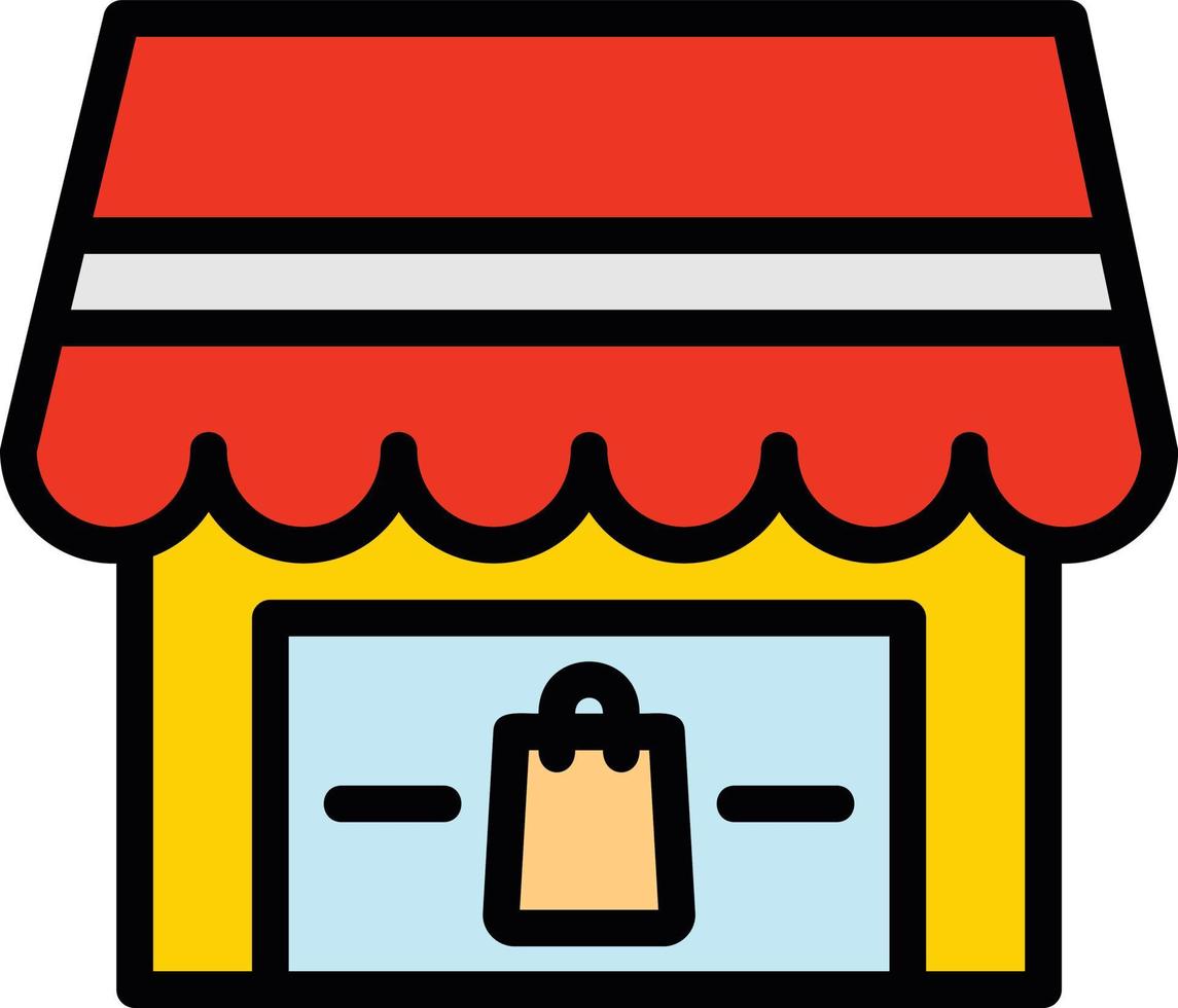 Market Place Line Filled Icon vector