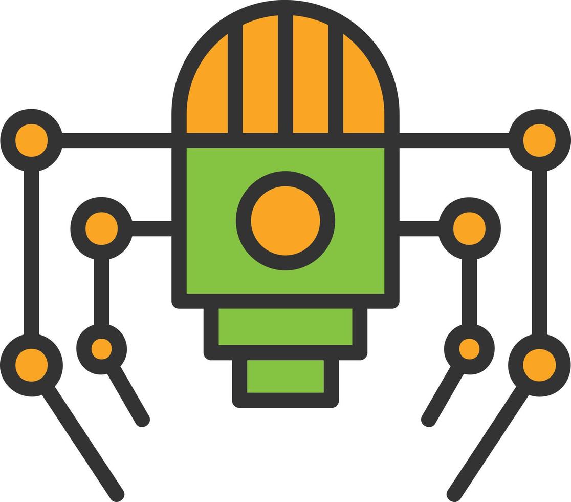 Nano Robot Line Filled Icon vector