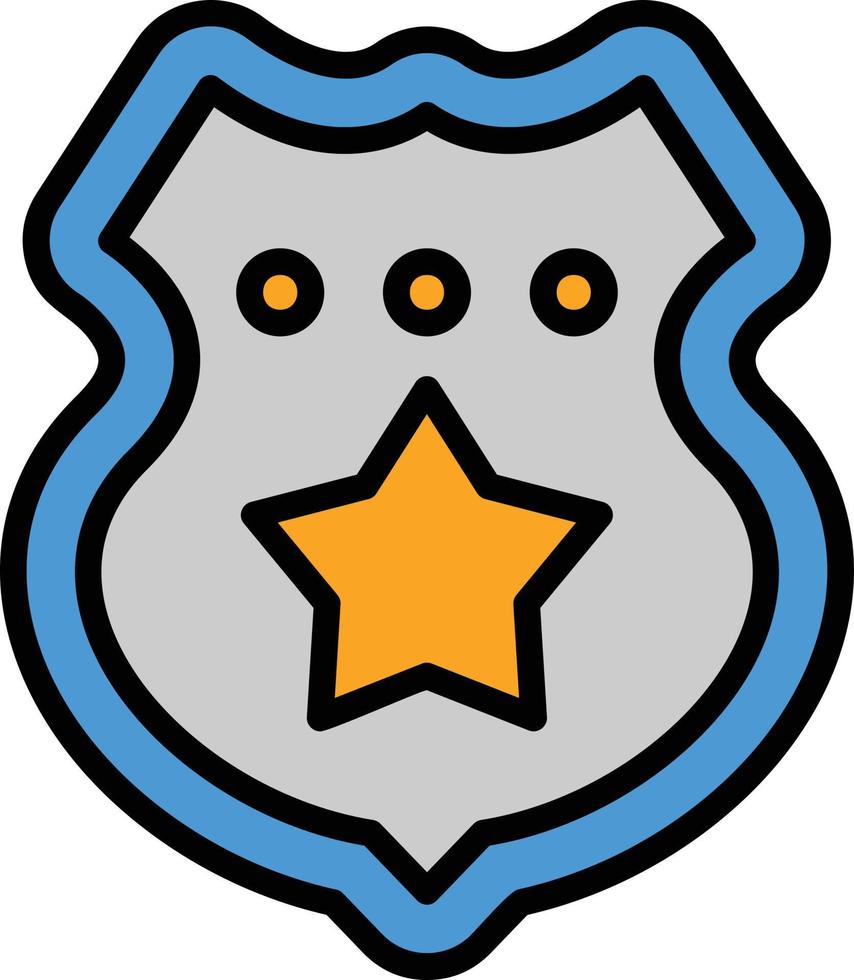 Police Badge Line Filled Icon vector