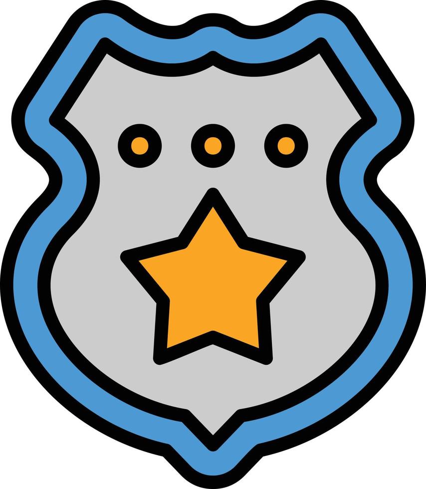 Police Badge Line Filled Icon vector