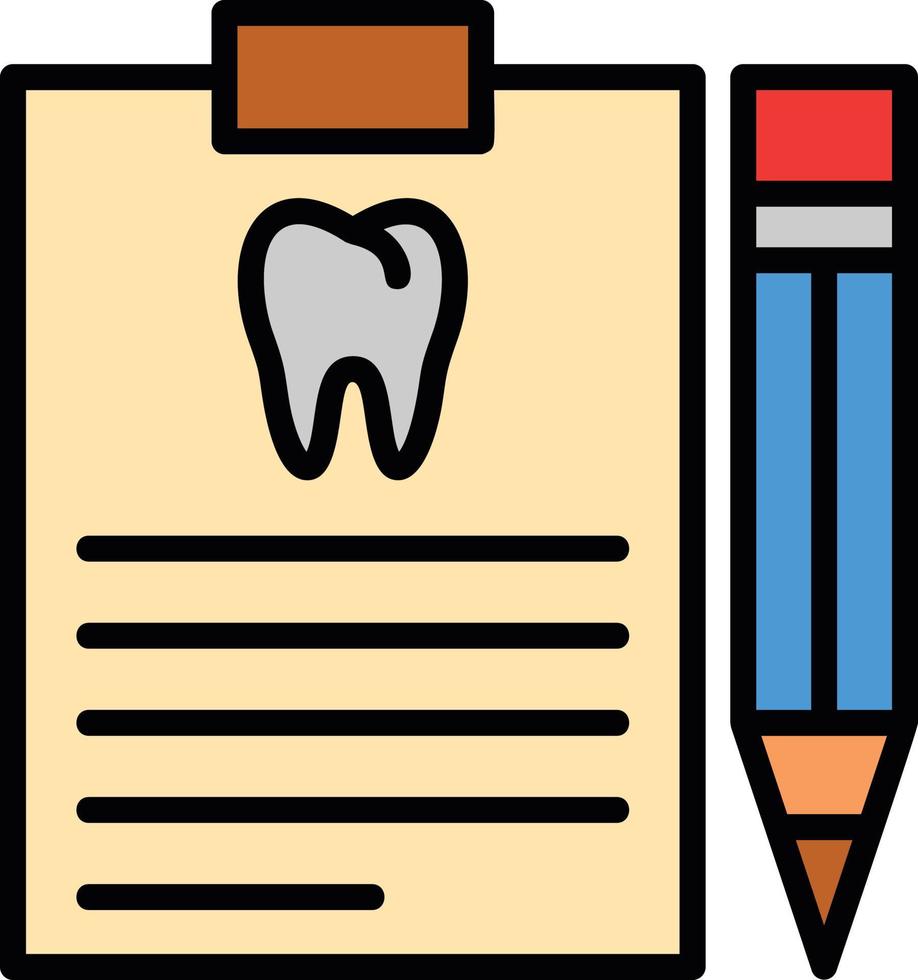 Dental Report Line Filled Icon vector