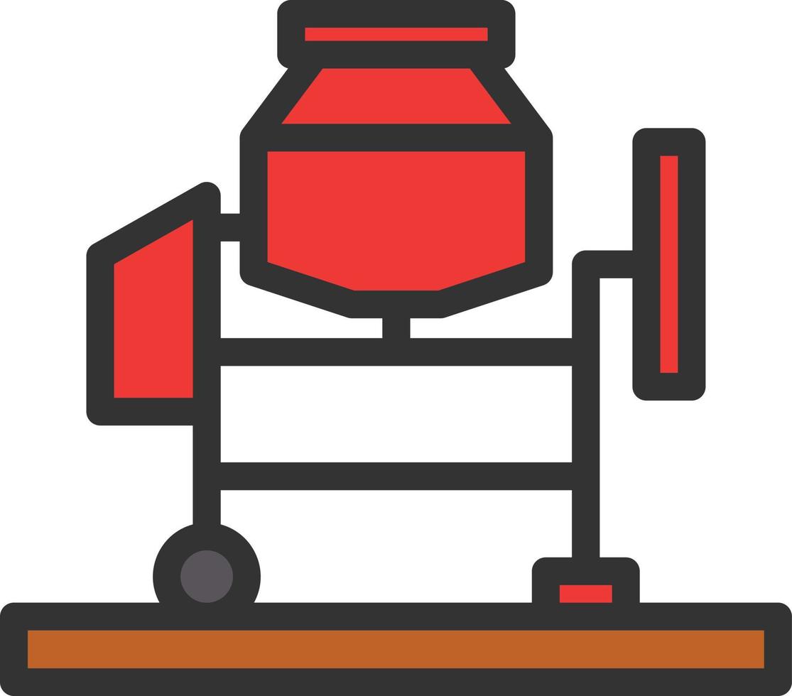 Concrete Mixer Line Filled Icon vector