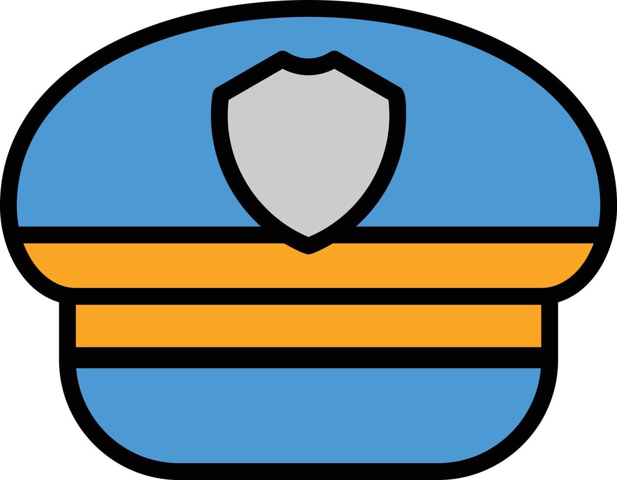 Police Hat Line Filled Icon vector