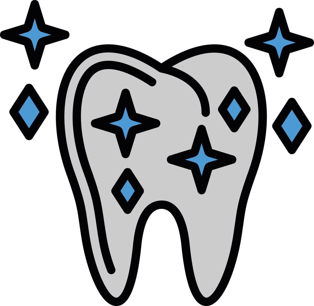 icono lleno de línea de blanqueamiento dental vector