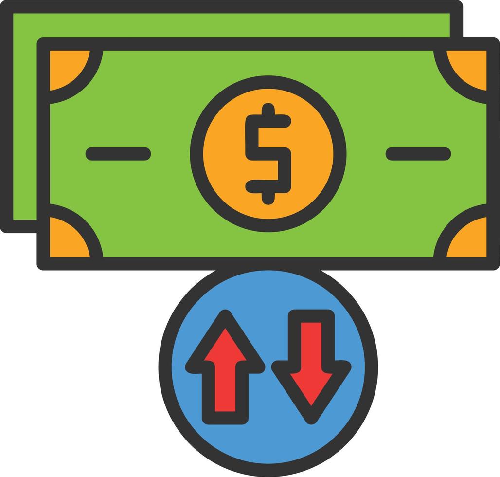 Cash Flow Line Filled Icon vector