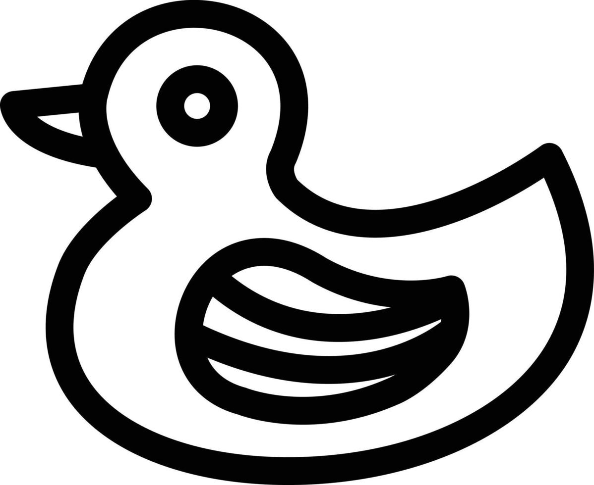 icono de línea de pato de goma vector