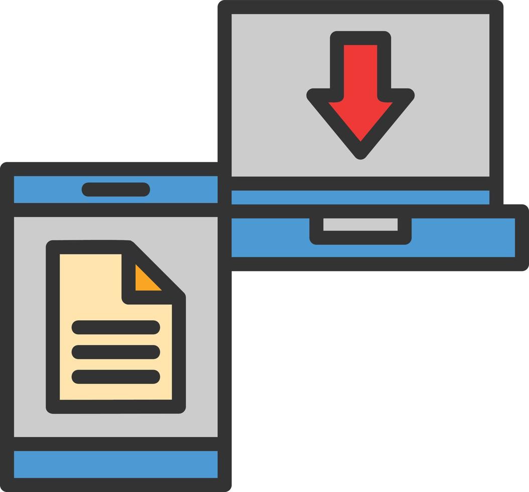 File Transfer Line Filled Icon vector